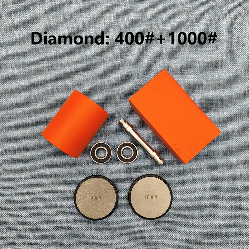 Rolling Blade Sharpener Set Diamond Grinding Disc Jade Fine Sharpening 15/20° Two Angles Non-slip Base Kitchen Sharpening System