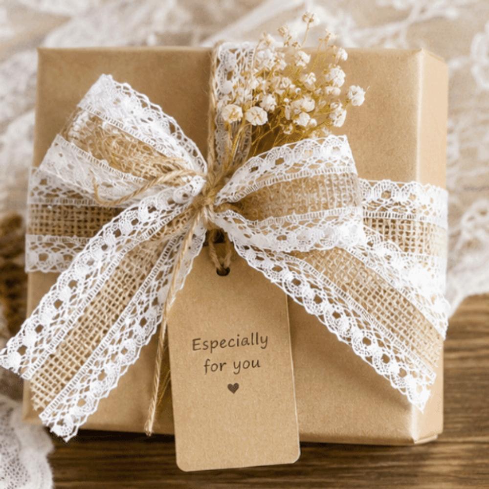 1pcs Lace Mesh Trim Burlap Ribbon Roll 5.5 Yards Lace Burlap Ribbon Jute Ribbon Roll DIY Crafts