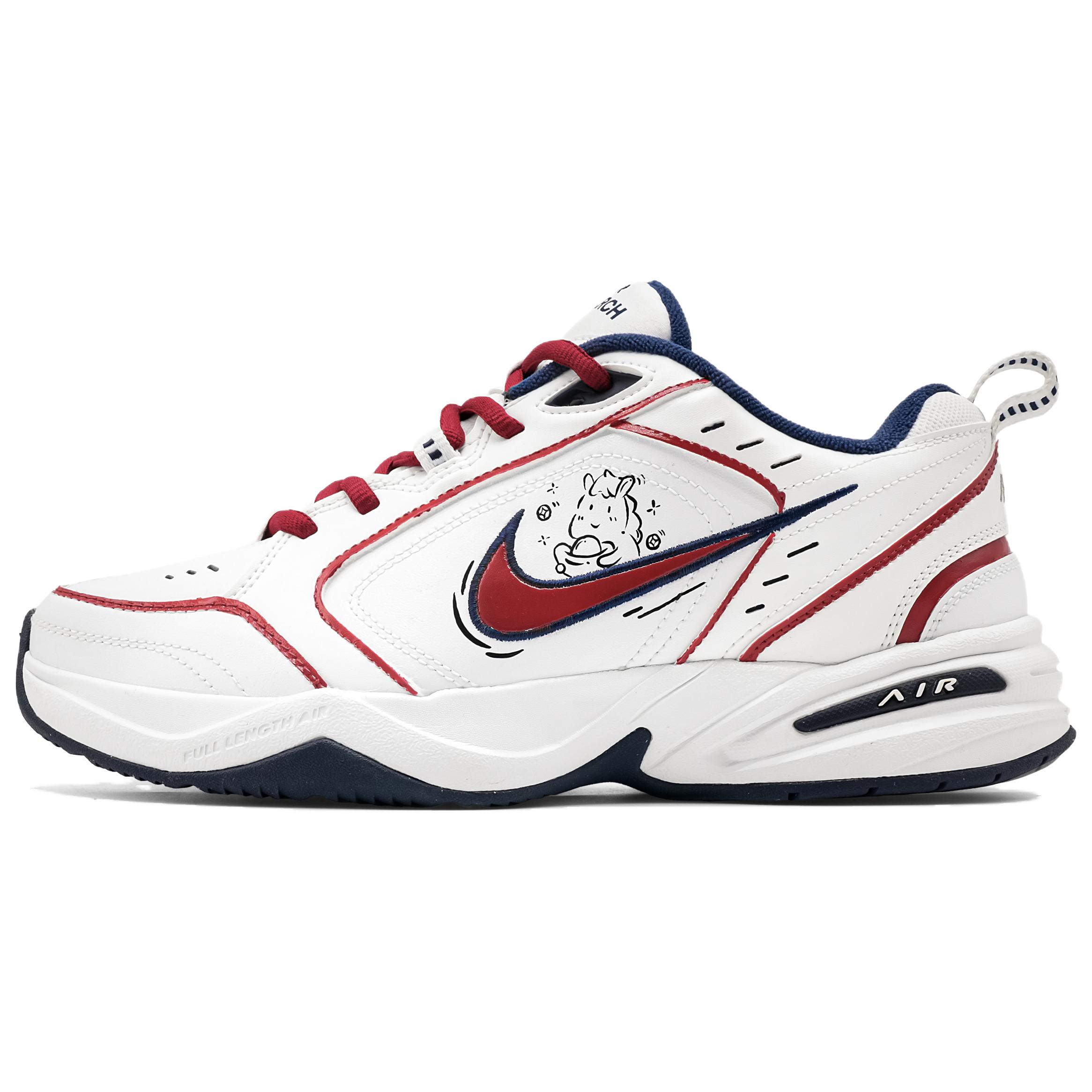 

Nike Air Monarch 4 Leather Low top Chunky Sneakers Unisex Red White 415445-102(Team1052-) 40