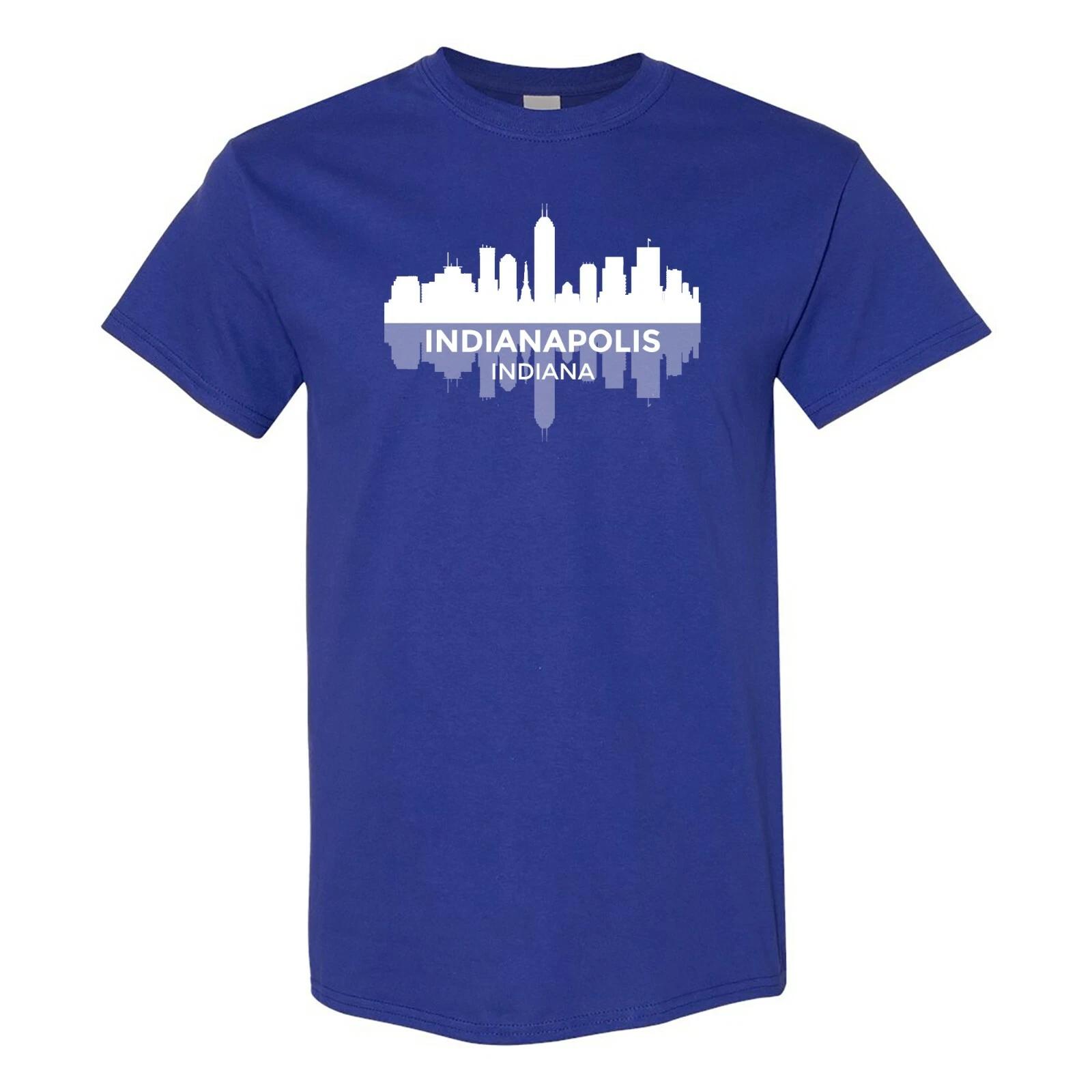 

Indianapolis Indiana Skyline - State City Hometown Pride T Shirt - Cobalt 2XL
