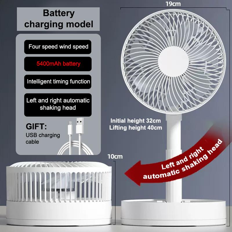 Portable Mini Desktop Usb Folding Fan With 4 Speed And Timing Functions Suitable For Dormitory Office Use Student Gift