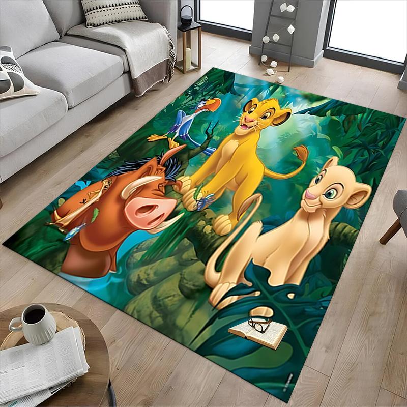 Lion Adventure Carpet For Playroom Bedroom Living Room Sofa Home Decorkids Game Area Rug Nonslip Floor Mat