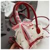 Lace Ribbon Boston Shoulder Bag French Style Women Handbags Fashion Bow Ribbons Bowling Bag  Travel