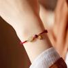 Hand Braided Red Lucky Bracelets For Couples Imitation Jade Calabash Cinnabar Beads Bracelet Good Fortune Bangles  Year Gift