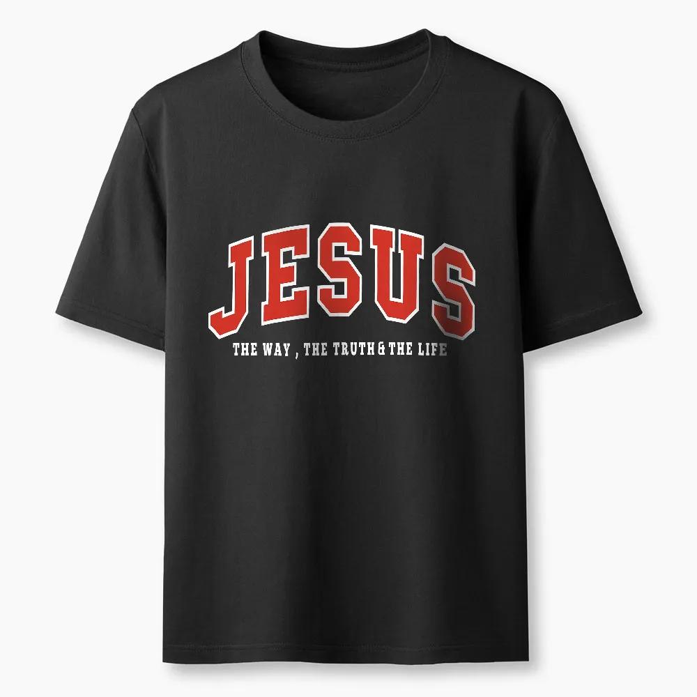 

2026 Summer New Style Jesus Truth and Life Men s T-shirt Fashionally Popular Round-neck Men s and Women s Matching Printed Te... 5XL різнокольоровий