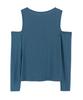 WHIMSY MIND Off-Shoulder Butterfly Pin Embroidered Top_Blue