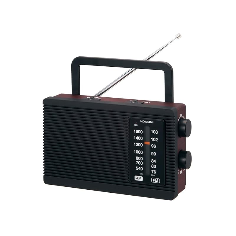 

Koizumi home radio AM/FM Wide FM compatible simple grain brown SAD-7228/M