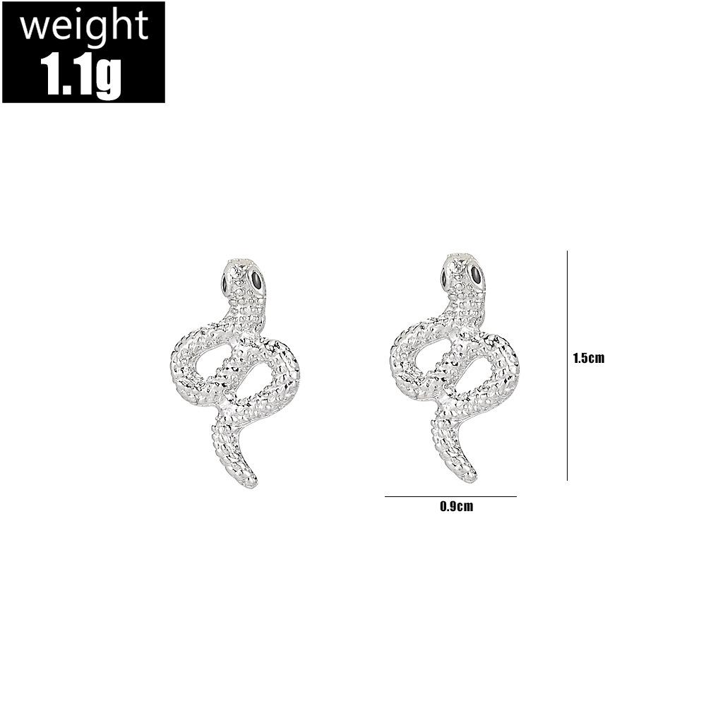 Earrings, Personalized Stainless Steel Earrings, Exaggerated Fashion Zodiac Snake Stud Earrings