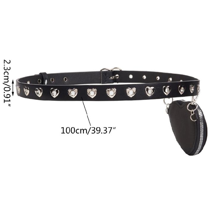 LOVE Heart Belt Women Belt Bag Cool Waist Belt Punk Waistband Female Accessories