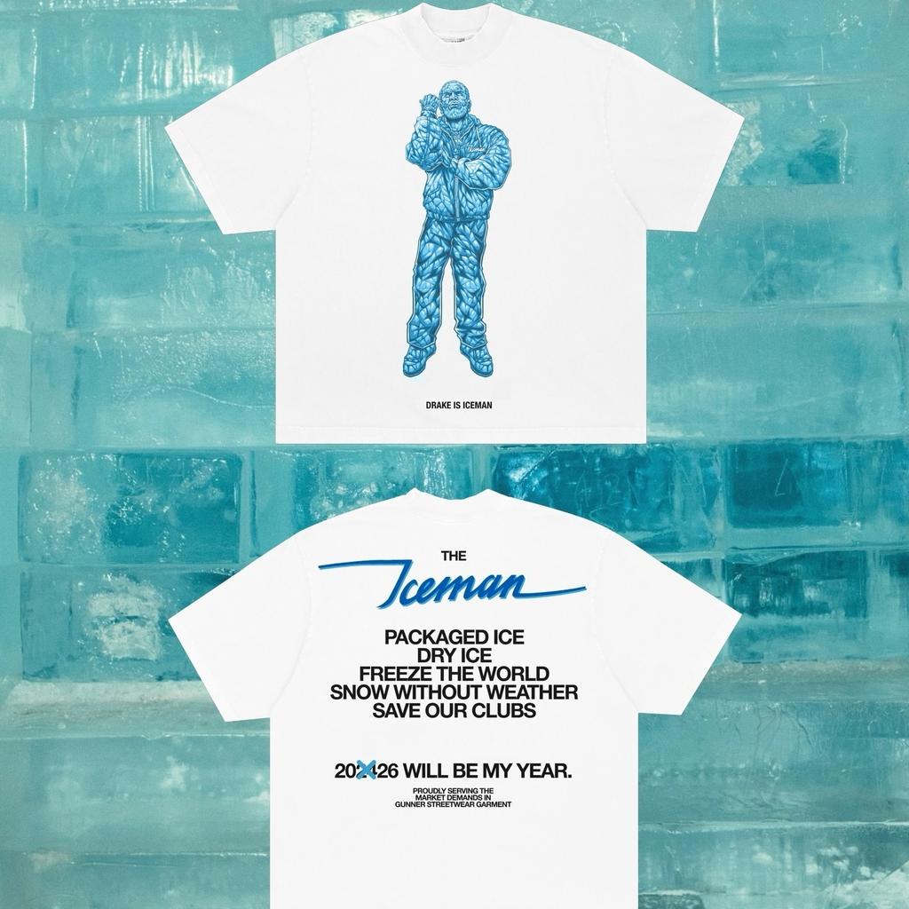 Drake The Iceman T-shirt Vintage Street Engineered Hommes Femmes Oversize Manches Courtes Y2k Coton Manches Courtes Vêtements Féminins Masculins