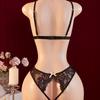 Hot One-piece Showing Breasts Sexy Interesting Underwear Halter Corset Deep V Crotchless Lingerie Erotic Transparent Bodysuit