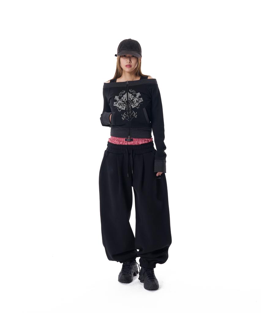 AAKAM Laced Cros2 Patch Sweatpants (Black)