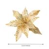 22CM New Christmas Tree Decoration Gold Champagne Sequins Handmade Tulle Christmas Flower Vine Wreath Accessories christmas tree