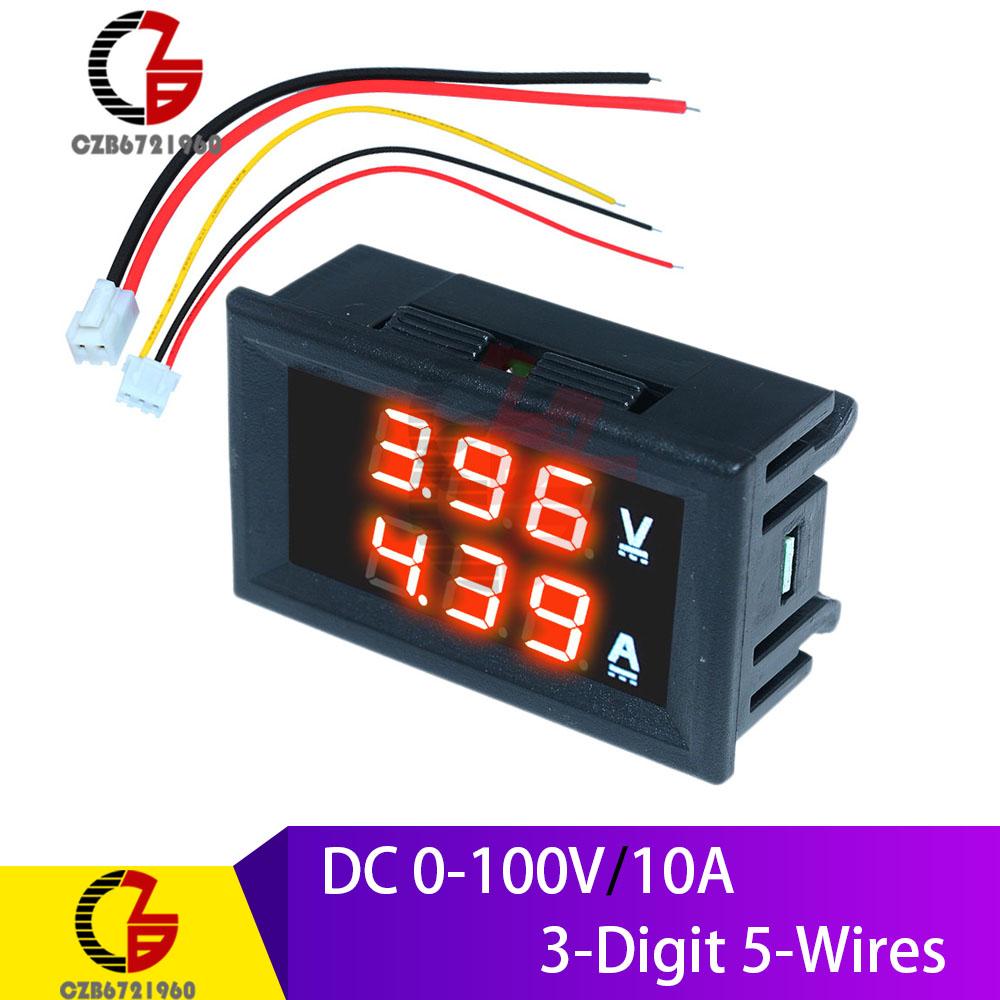 High Accuracy DC 100V 10A Digital Car Voltmeter Ammeter Motorcycle Voltage Indicator Tester Current Meter Replace USB Tester 12V