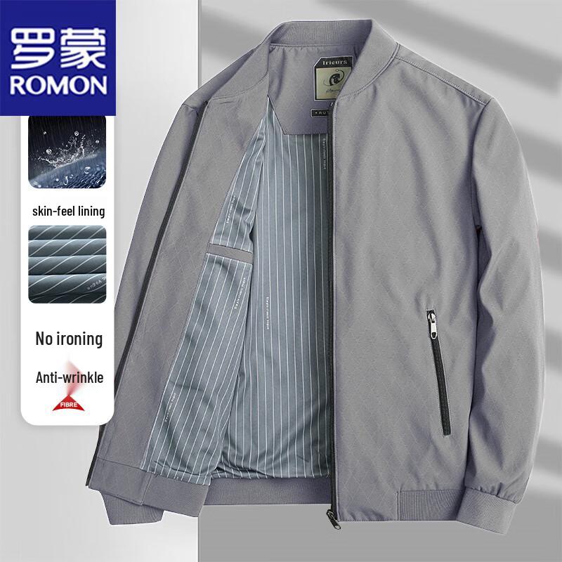 

ROMON Men s Stand Collar Business Casual Jacket 4XL