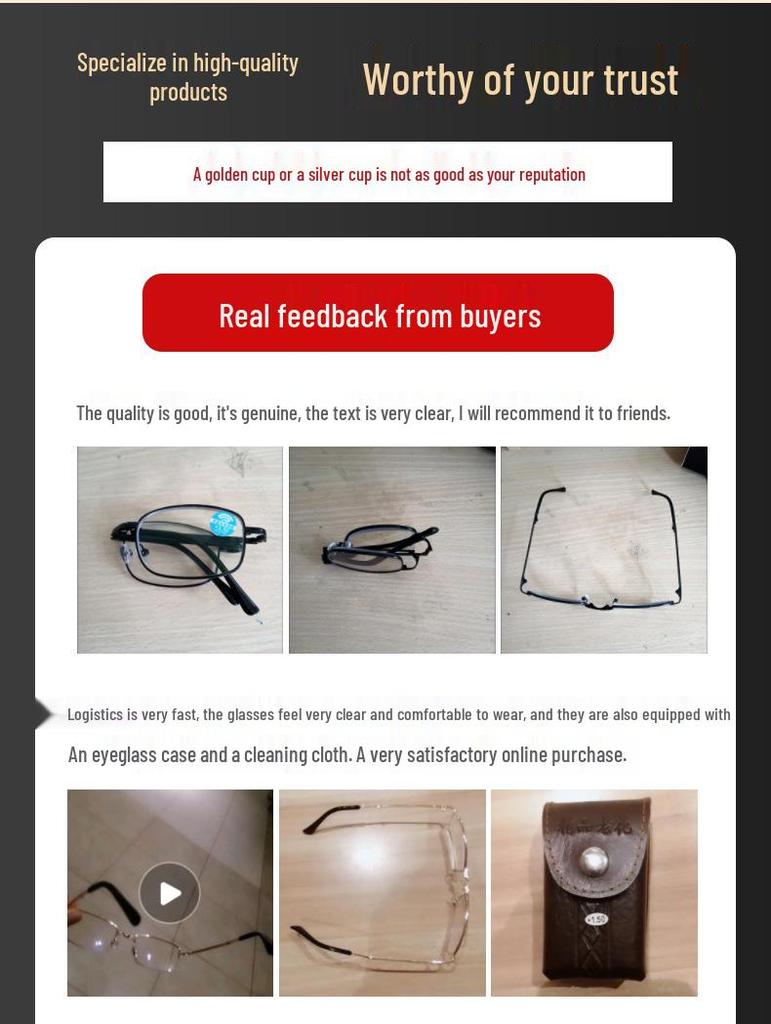 Anti-Blue Light Photochromic Folding Reading Glasses with Smart Zoom for Near, Mid, and Far Distances