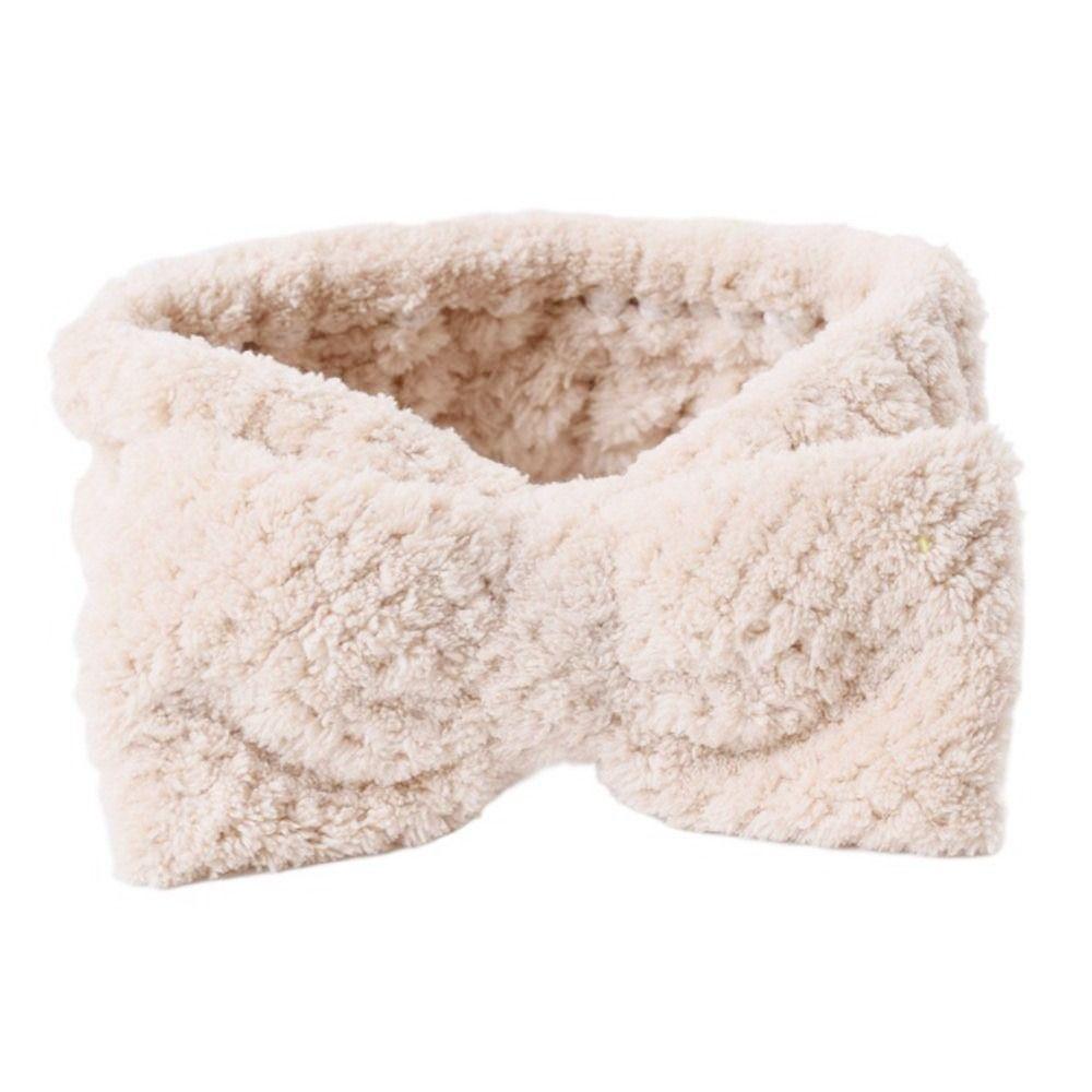 Elastic for Women Girls Bowtie Makeup Headband Spa Headband for Washing Face Fuzzy Towel Headband