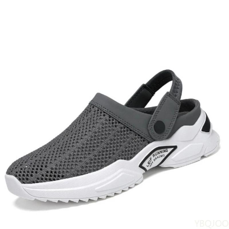 New Summer Slip On Lightweight Men Sneakers Men Fashion Versatile Platform Sandals Mesh Leisure Breathable Beach Slippers