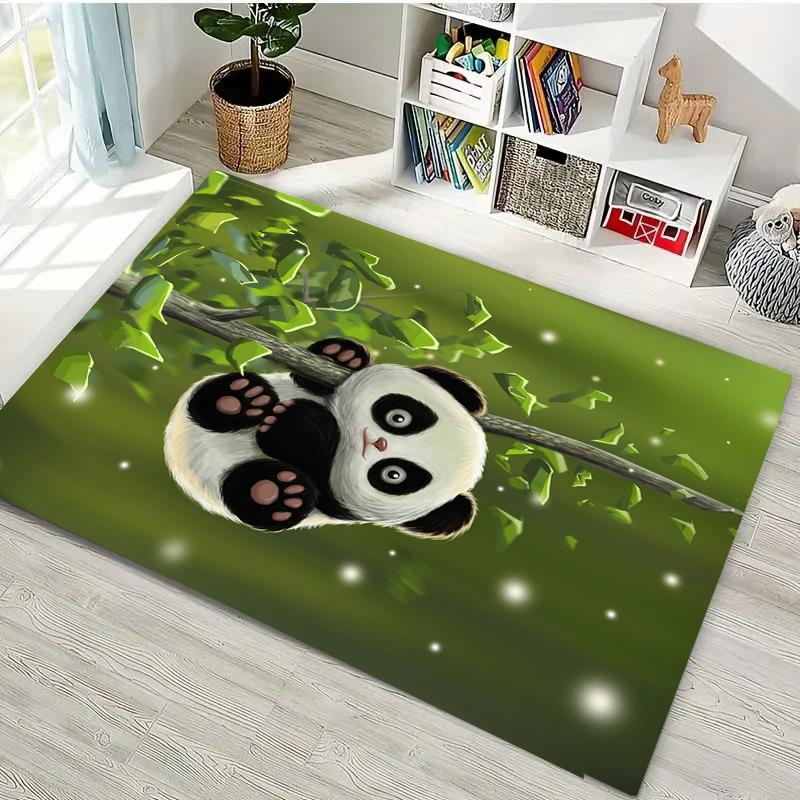 

Мультяшный ковер с HD-печатью Панда для гостиных Мультяшный коврик для детской спальни, дивана, прихожей Напольный коврик Декор Alfombra Противоскользящий 40x60cm (16x24in)