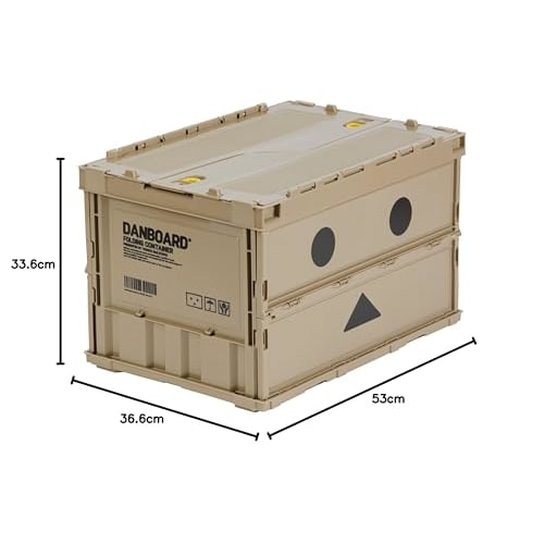 [.co.jp limited] TRUSCO Danbo Thin Folding Container 50L with Lock Lid TR-C50B-A-DNB Storage Case Storage Box