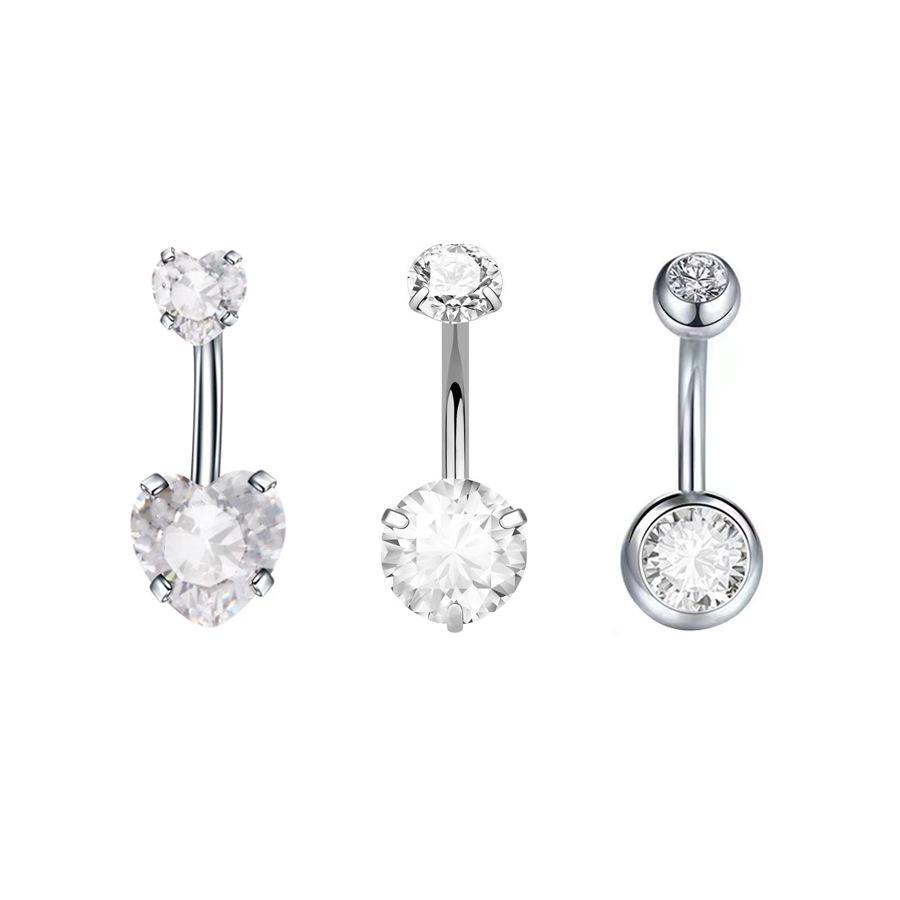 Titan G23 Inel pentru buric cu zircon în formă de inimă