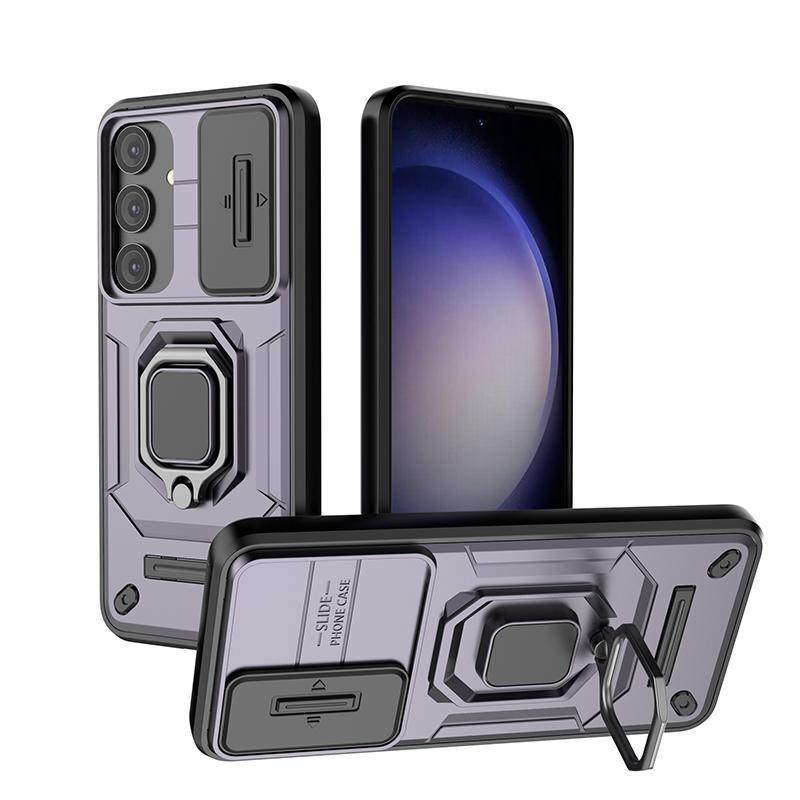 Slide Camera Lens Protector Armor Case For Samsung Galaxy S23 Plus Ultra Military Grade Bumpers Ring Cover