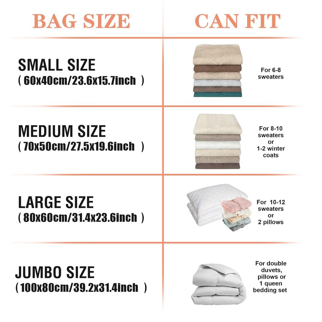 4pcs Thickened Vacuum Compression Bag, Transparent Quilt Vacuum Bag, Storage Bag, Household Clothing Storage And Sorting Bag