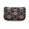 Inden Small Coin Case, Compact, Deer Leather, Lacquer Craft, No. 1002 (Ajisai - Navy Base, White Lacquer)