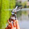 Handmade Artificial Glass Rabbit Statue Figurine Decorative Home Decoration Item For Bedroom Or Workspaces