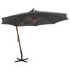 vidaXL Cantilever Parasol with Pole Anthracite 3.5x2.9 M Solid Wood Fir