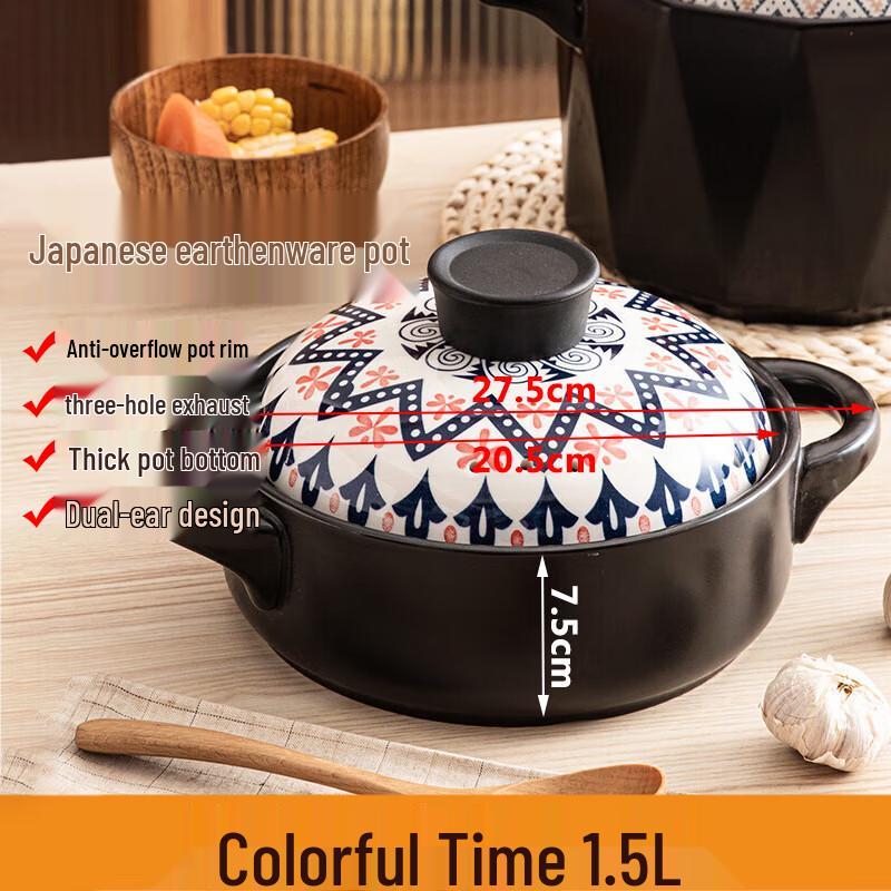 FATTBAO Japanese Style Heat-Resistant Ceramic Casserole Pot