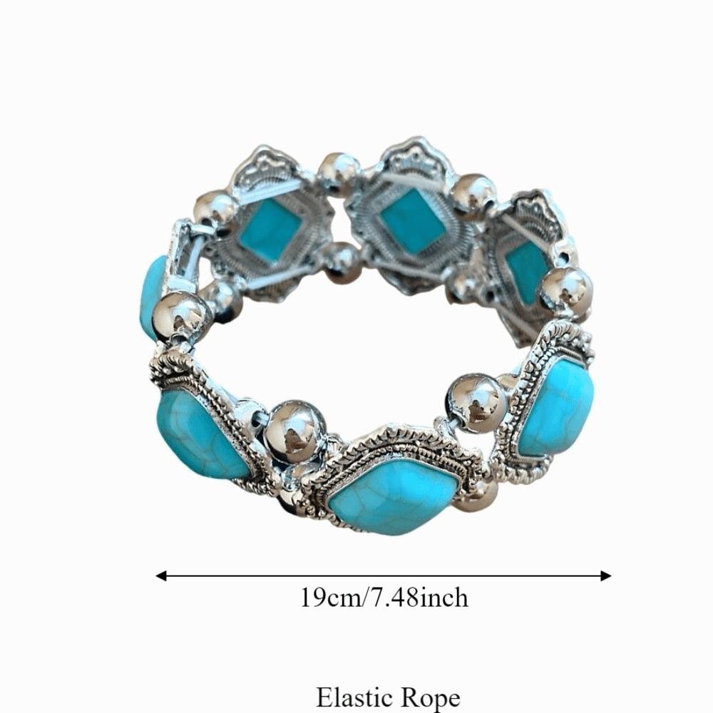 Vintage Bohemian Ethnic Acrylic Bangle Elastic Acrylic Irregular Wide Bracelet Exaggerated Minority Design Retro Hand Ring