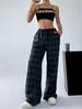 2024 Autumn/Winter Women's High-Waisted Plaid Wide-Leg Pants - Perfect for Back-to-School, Christmas, and Daily Wear
