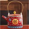 Chinese Double Happiness Red Wedding Tea Set,Porcelain Wedding Tea Set,Beam Handle, Comfortable to Hold,for Newlyweds, Friends Chinese Traditional