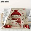 Christmas Snowman Flannel Throw Blanket Knit Hat Scarf Gift Box Winter Holiday Sofa Blanket
