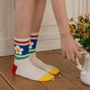 GGRN Women's Fashion Socks_W-L-398 Rainbow Flower