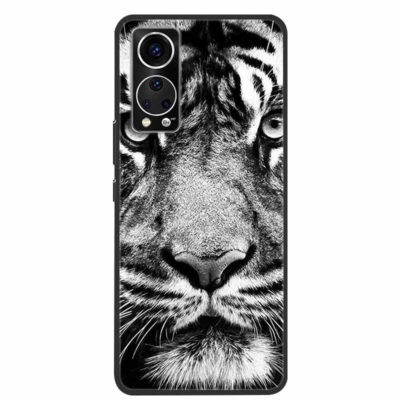 Für ZTE Axon 30 Handyhülle Cover Cooler Wolf Löwe Tiger Schwarzes Silikon Weiche Hülle Für ZTE Axon 30 Rückabdeckung Hülle Axon30 5G Hülle