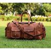 Leather 24 Inch U Zip Holdall Luggage Handmade Duffel Bag Carryall Weekender Travel Overnight Gym Sports Carry On Duffel Bag For Men And Women