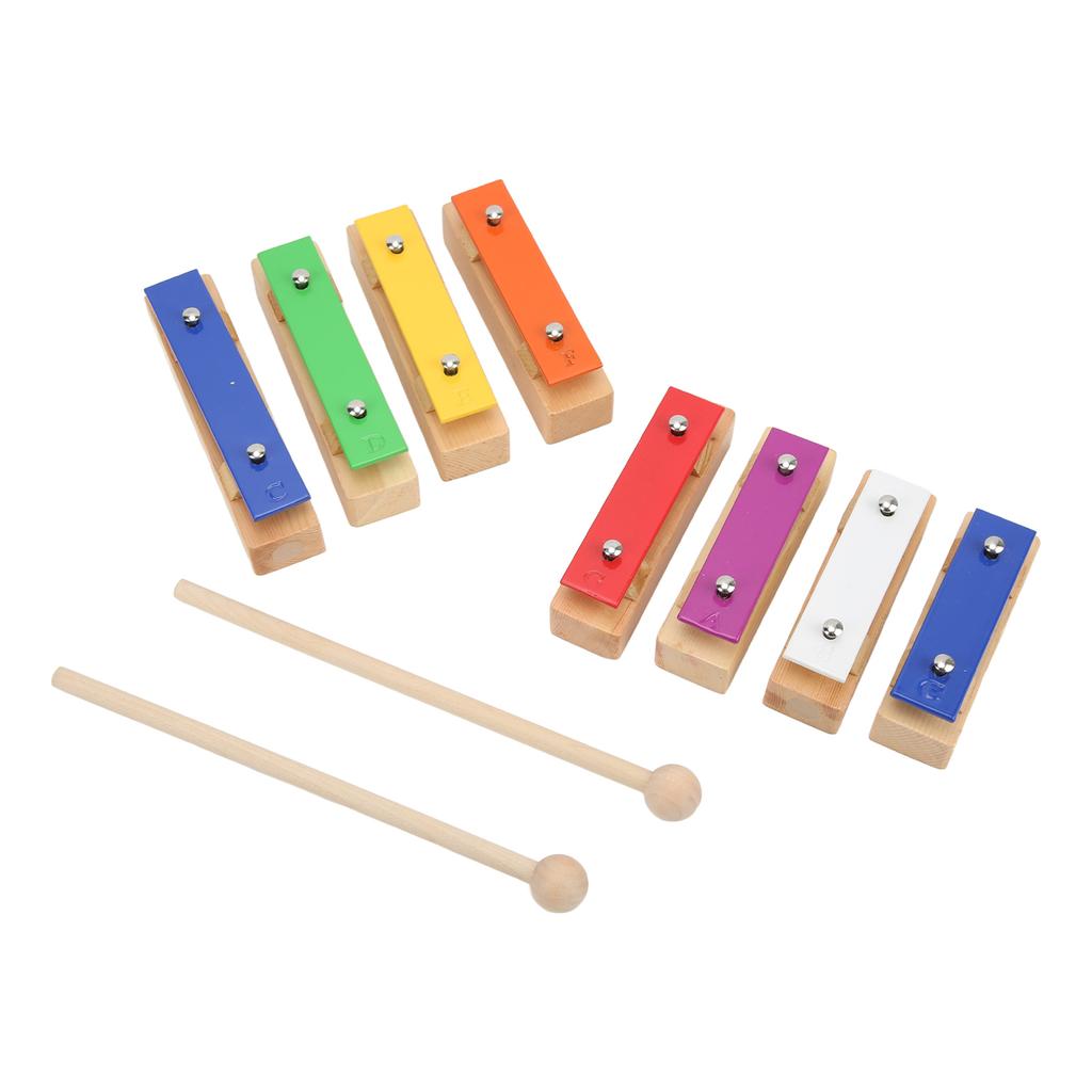 Holz Klopfklavier 8 Töne Mehrfarbiges Tasten Xylophon Block Pädagogisches Musikspielzeug