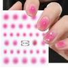 Degrade Tırnak Etiketi 3D Jöle Kırmızı Pudra Allık Kaydırıcı Yuvarlak Halo Boya Sevimli Ombre Tırnak Tasarımı Yarı Saydam Jel Oje Sargıları Deca