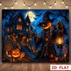 2D vlakke vlag, 2D vlak - 1 stuk 2D vlag - Halloween thema banner achtergrondzyc