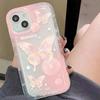 Pastel butterfly for Apple 16promax mobile phone case 15 transparent iPhone14 Europe and America 13 airbag 12 girl