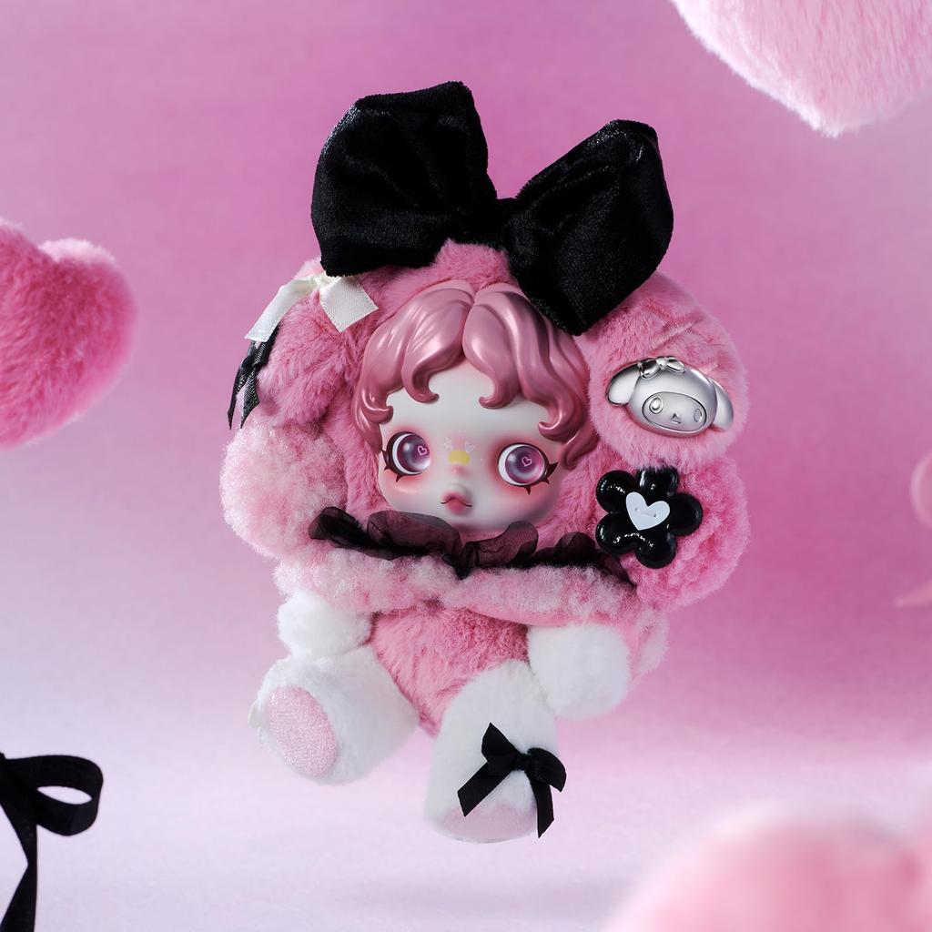 [POP MART Official Store] SKULLPANDA × MY MELODY Plush Skullpanda My Melody skullpanda Skullpanda Skullpanda Popmart Plush Doll Toy Soft Vinyl Figure