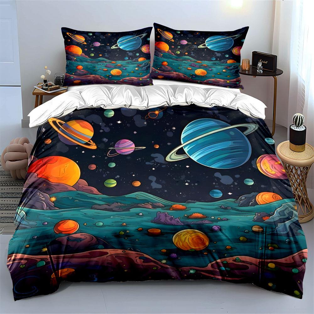 Space-Themed Decor Set For Kids Multiple Sizes Kid'S And Adults' Bedroom Exquisite 3Pc Bedding Set, Gift