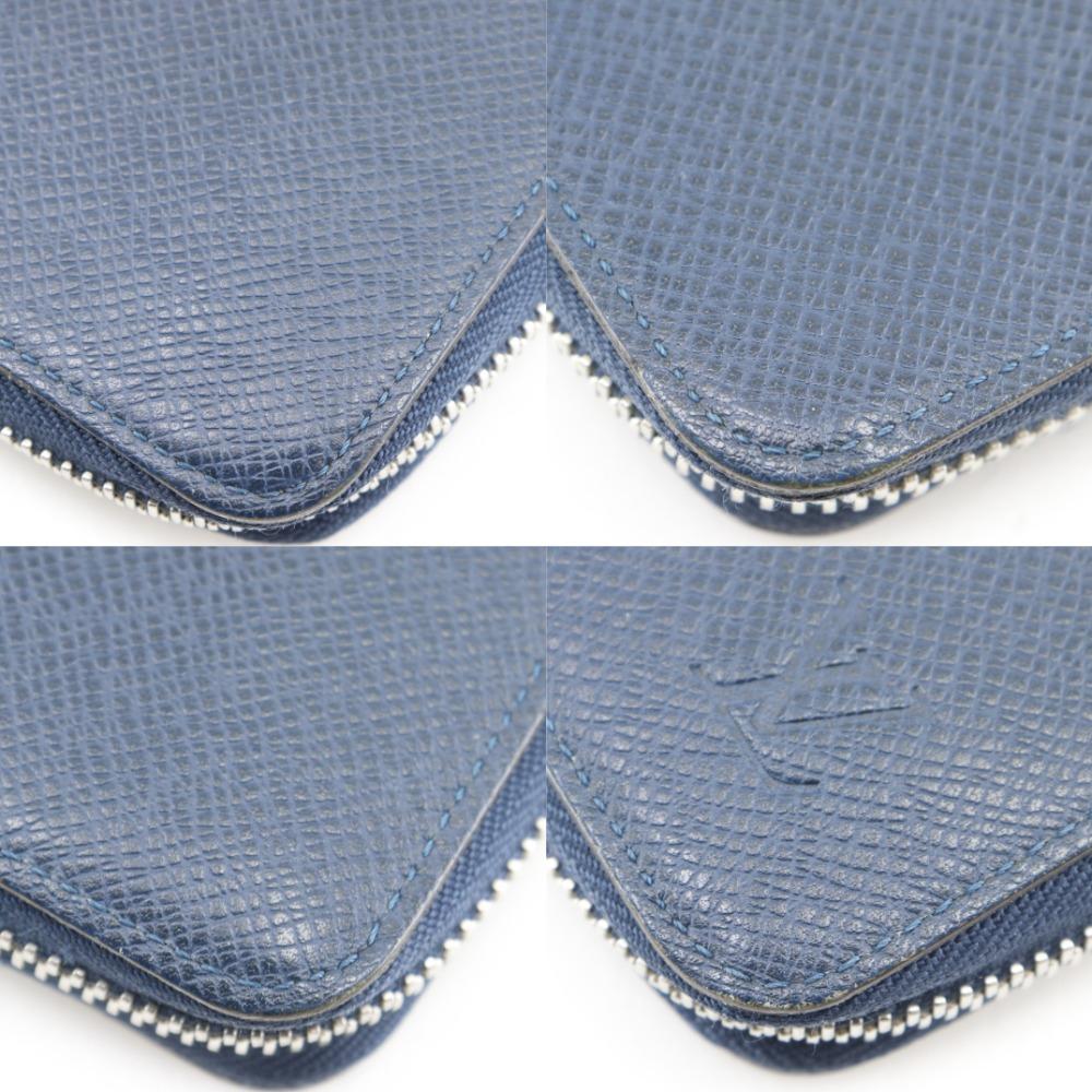 LOUIS VUITTON Zippy Wallet Vertical Purse M32837 Océan Navy blue Taiga mens Used