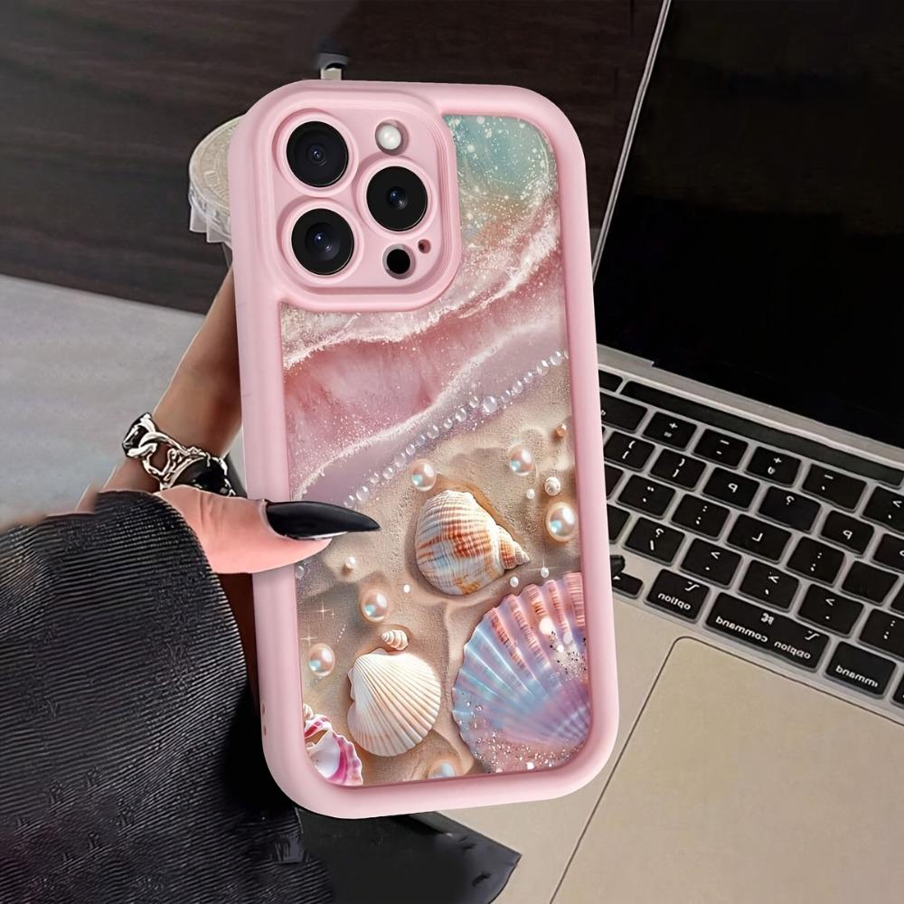 Kreatives rosa Muschel-Design Handyhülle geeignet für iPhone 17 16 15 14 13 12 11 Pro/Max/Plus sturzsichere und stoßfeste Rückabdeckung