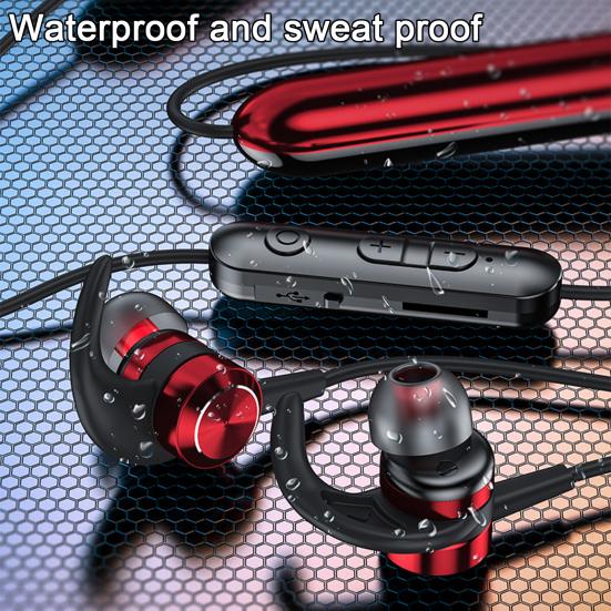 Neckband Earphone Magnetic Noise Reduction IPX5 Waterproof Sport Wireless Bluetooth-compatible Headset for Mobile Phone