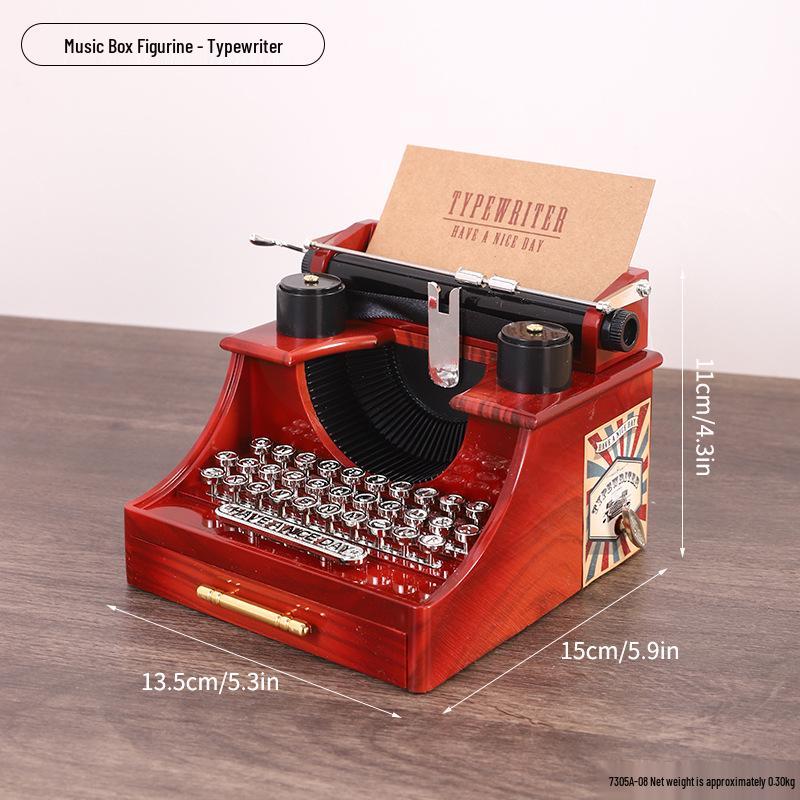 Creative Retro Wind-up Music Box for Home & Shop Decor, Photography Props