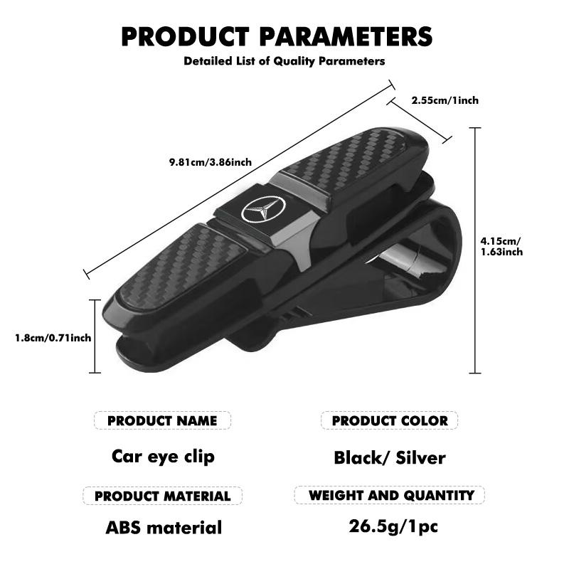 For Benz Car Sunglasses Clip Card Ticket Holder Carbon Fiber Sunglasses Clip Accessories Exclusive AMG W124 W203 W204 SPRINTER V GH1