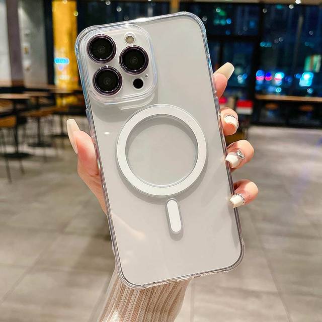 Průhledný bezdrátový nabíjecí kryt na telefon pro iPhone 14 13 12 11 Pro Max 14 Plus 14pro Max Nárazuvzdorný chránič objektivu Měkký akrylový kryt